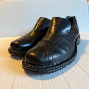 Clarks Black Leather Slip On Comfort Shoes 11M Men’s Casual Work Loafers